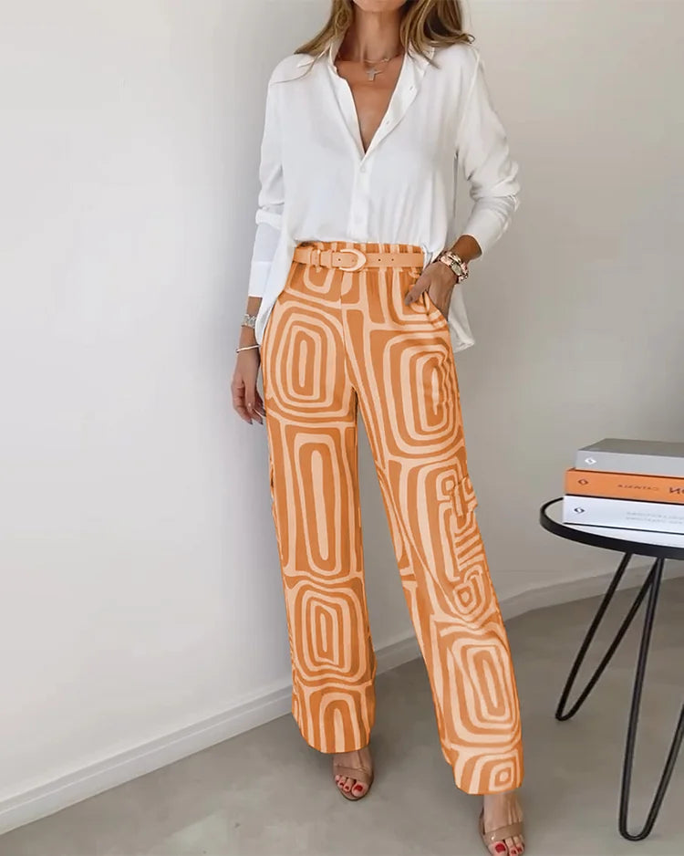 ELYRA™ | Retro-Chic Ensemble mit weiter Hose