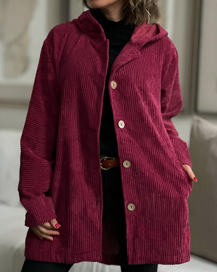 ELYRA™ | Kuschelige Cordjacke mit Kapuze