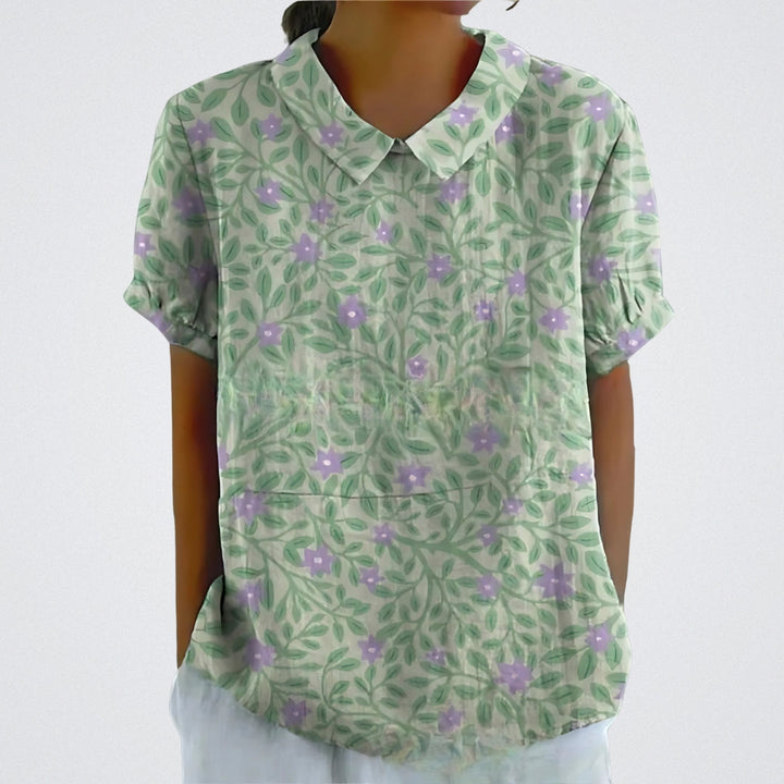 ELYRA™ | Floral Linen Blouse