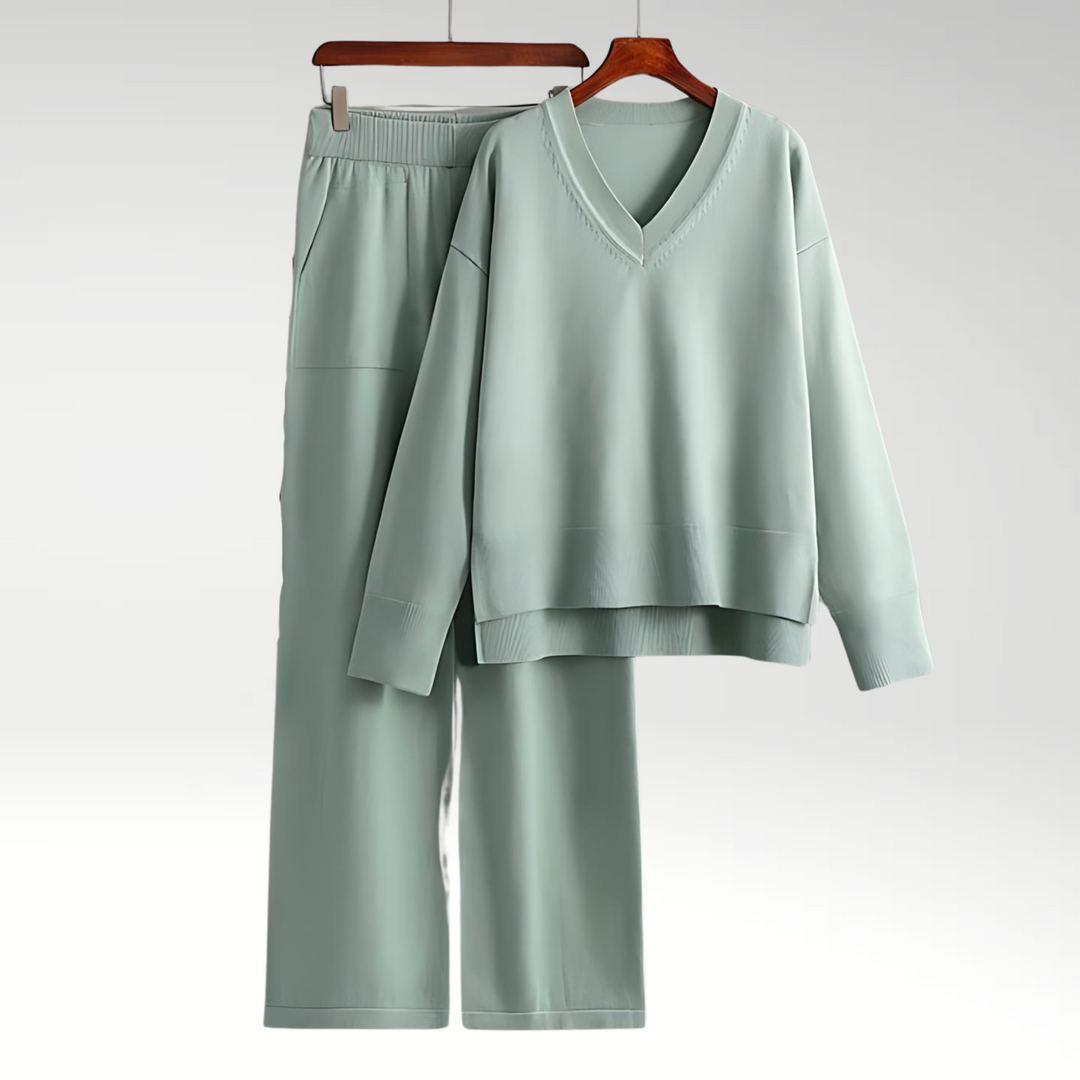 ELYRA™ | Luxe Two-Piece V-Neck Set
