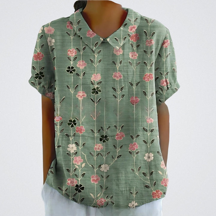 ELYRA™ | Floral Linen Blouse