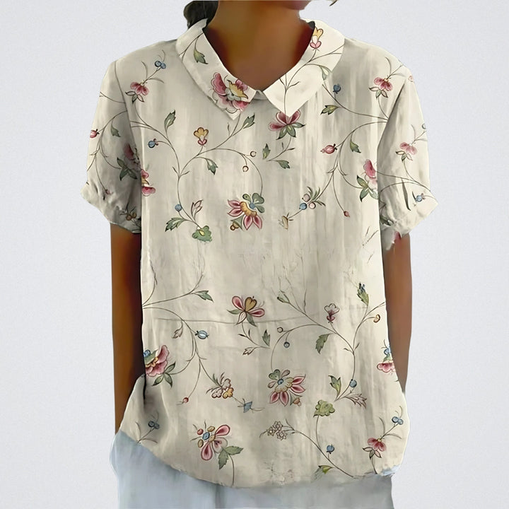 ELYRA™ | Floral Linen Blouse
