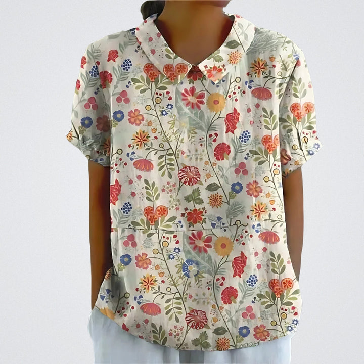 ELYRA™ | Floral Linen Blouse