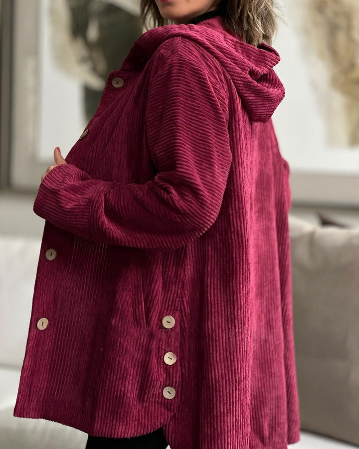 ELYRA™ | Kuschelige Cordjacke mit Kapuze