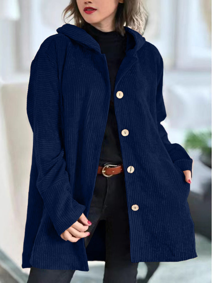 ELYRA™ | Kuschelige Cordjacke mit Kapuze