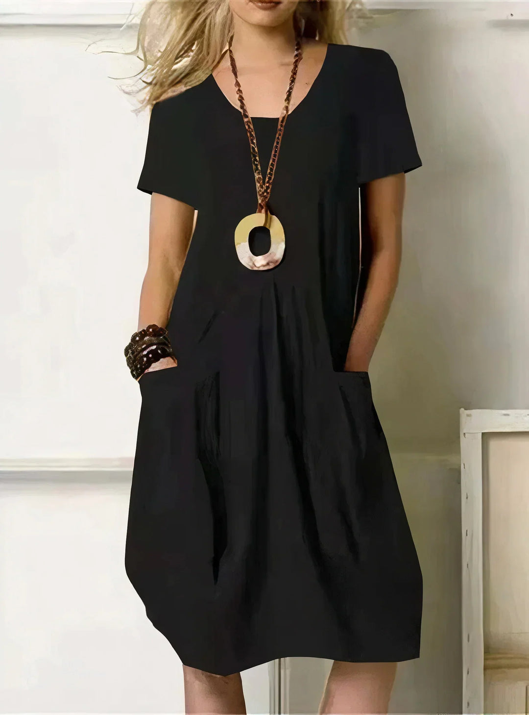 ELYRA™ | Casual Cotton Dress with Short Sleeves