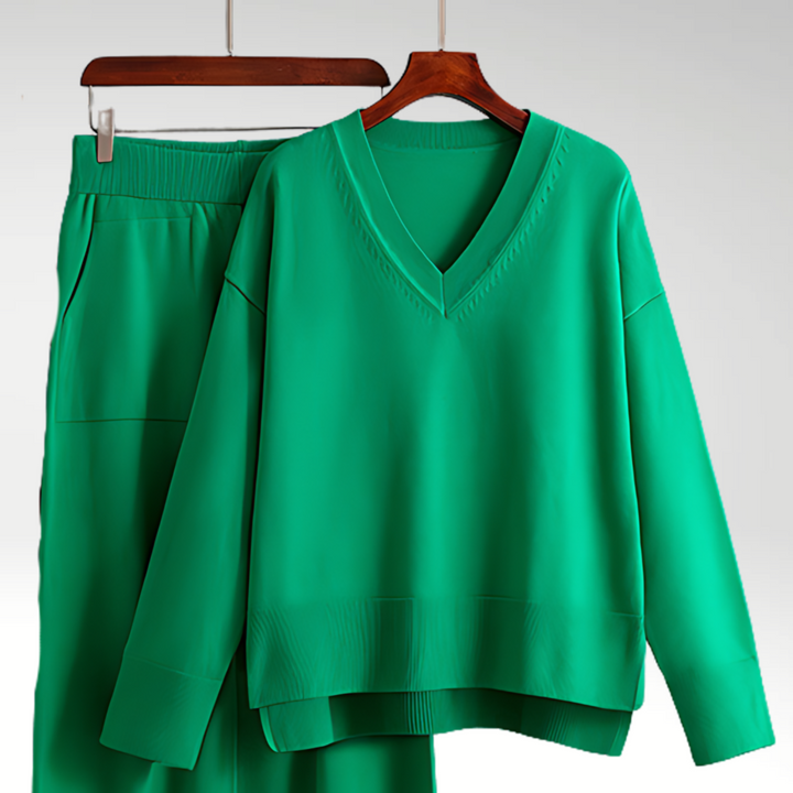 ELYRA™ | Luxe Two-Piece V-Neck Set
