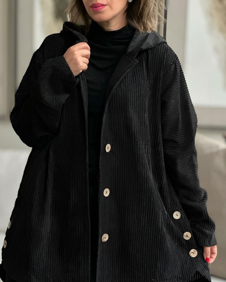 ELYRA™ | Kuschelige Cordjacke mit Kapuze
