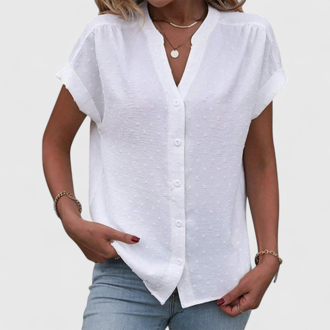 ELYRA™ | Short Sleeve Linen Summer Shirt