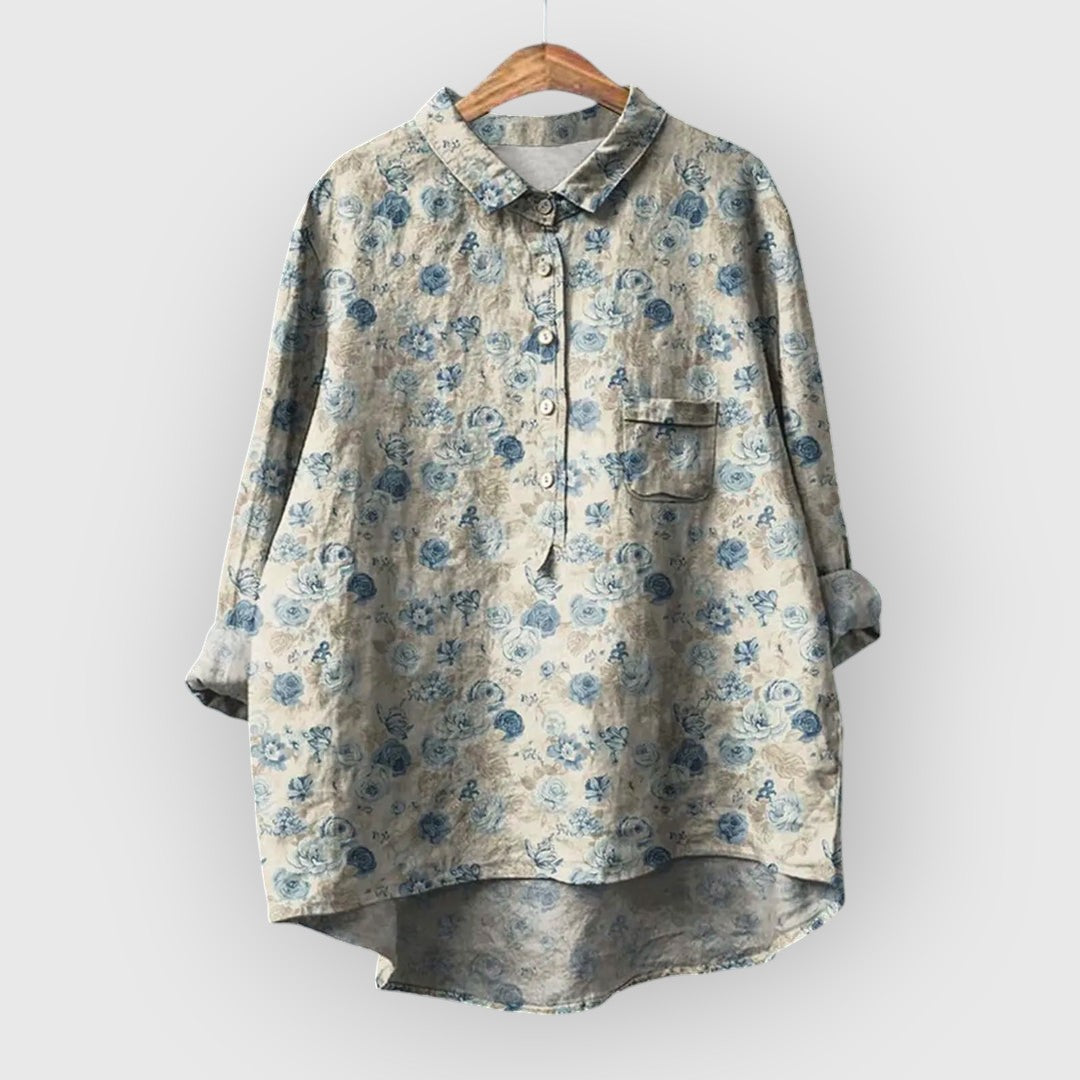 ELYRA™ | Handgefertigte florale Bluse