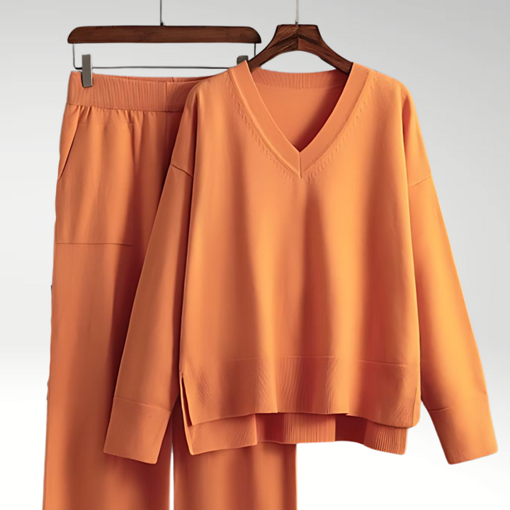 ELYRA™ | Luxe Two-Piece V-Neck Set