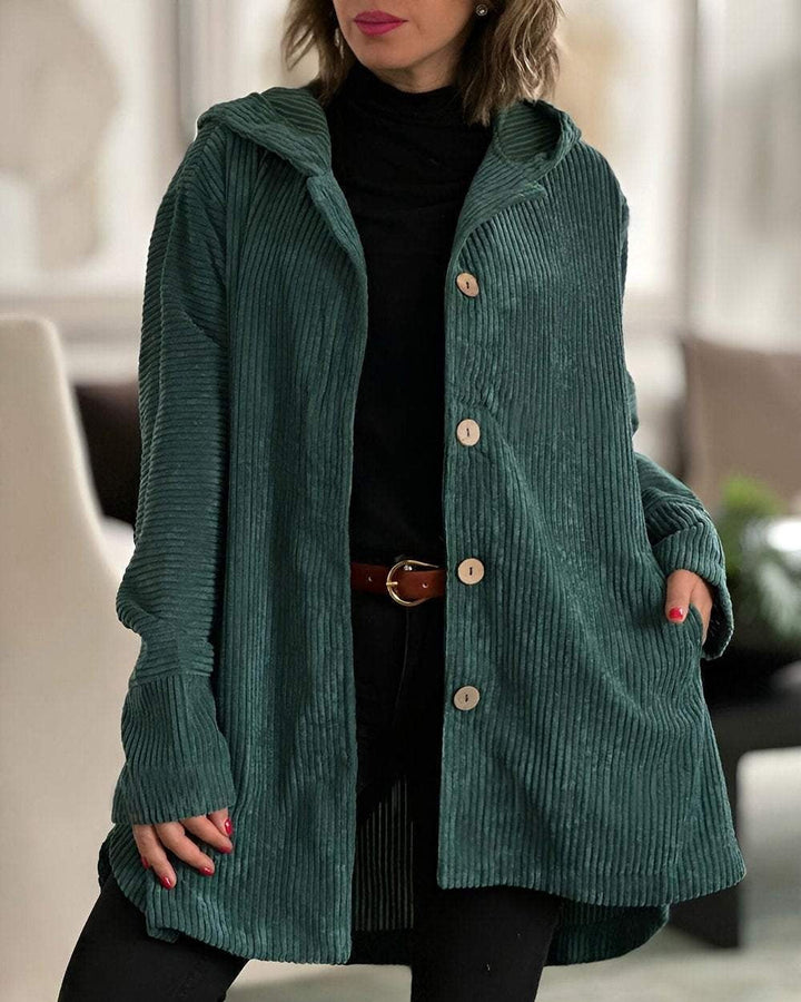 ELYRA™ | Kuschelige Cordjacke mit Kapuze