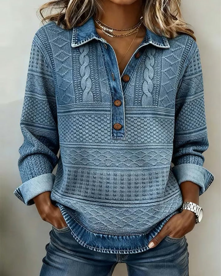 Sofia | Modern sweater with half buttons