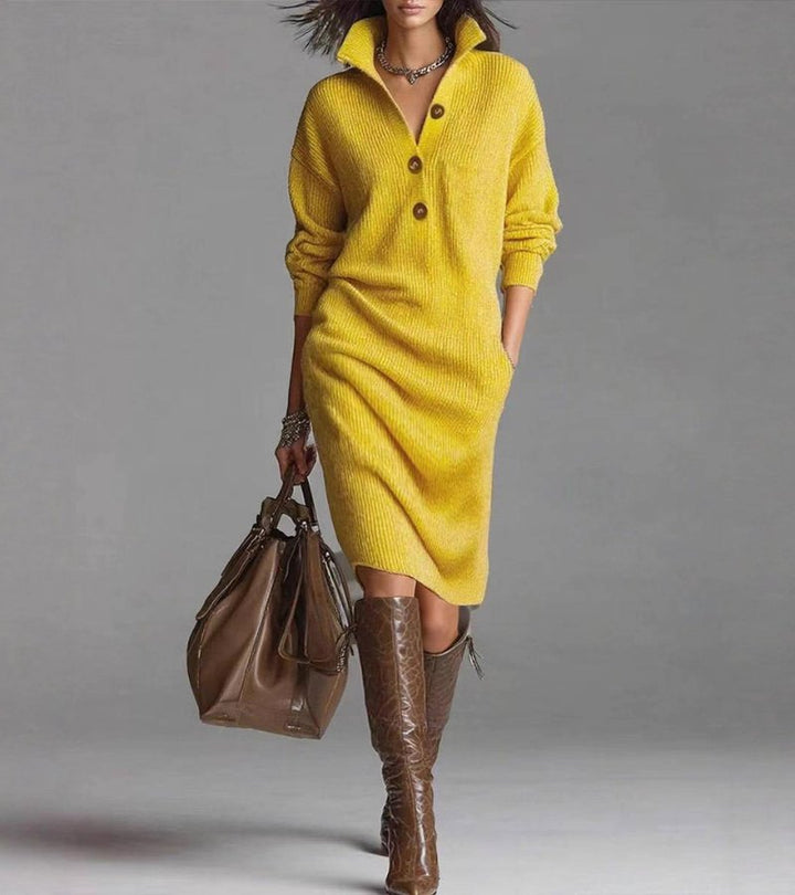 Toshiko | Elegant Knitted Long Sleeve Dress