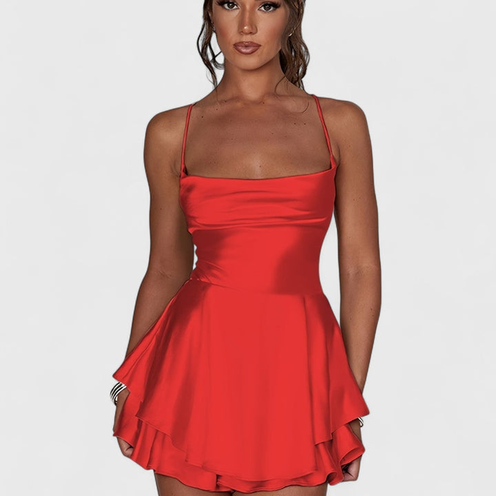 ELYRA™ | Elegantes, rückenfreies Kleid mit quadratischem Ausschnitt