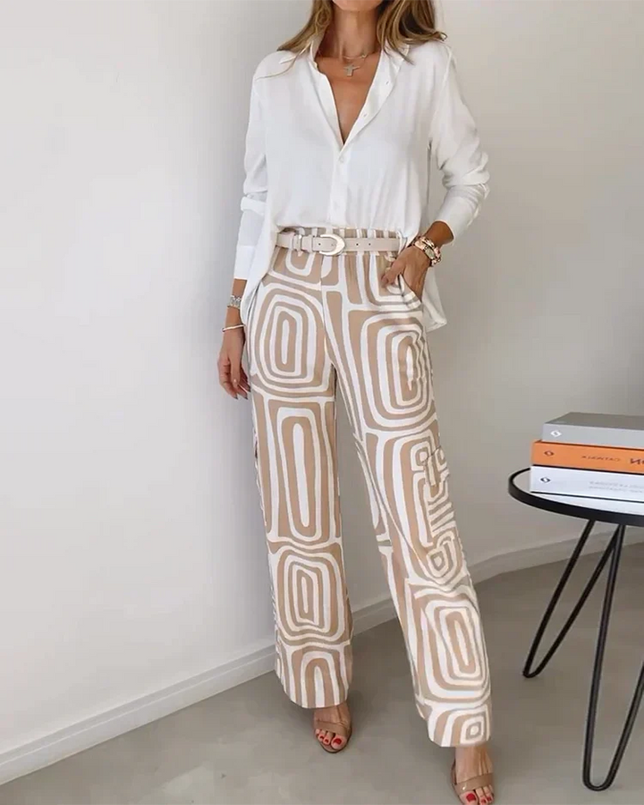 ELYRA™ | Retro-Chic Ensemble mit weiter Hose