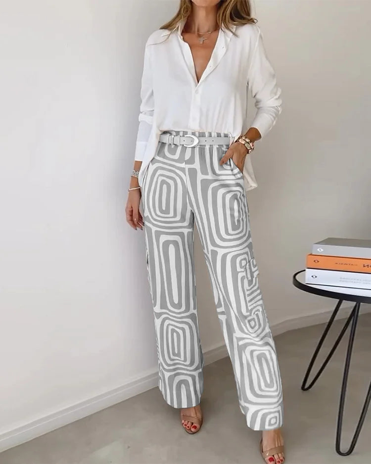 ELYRA™ | Retro-Chic Ensemble mit weiter Hose