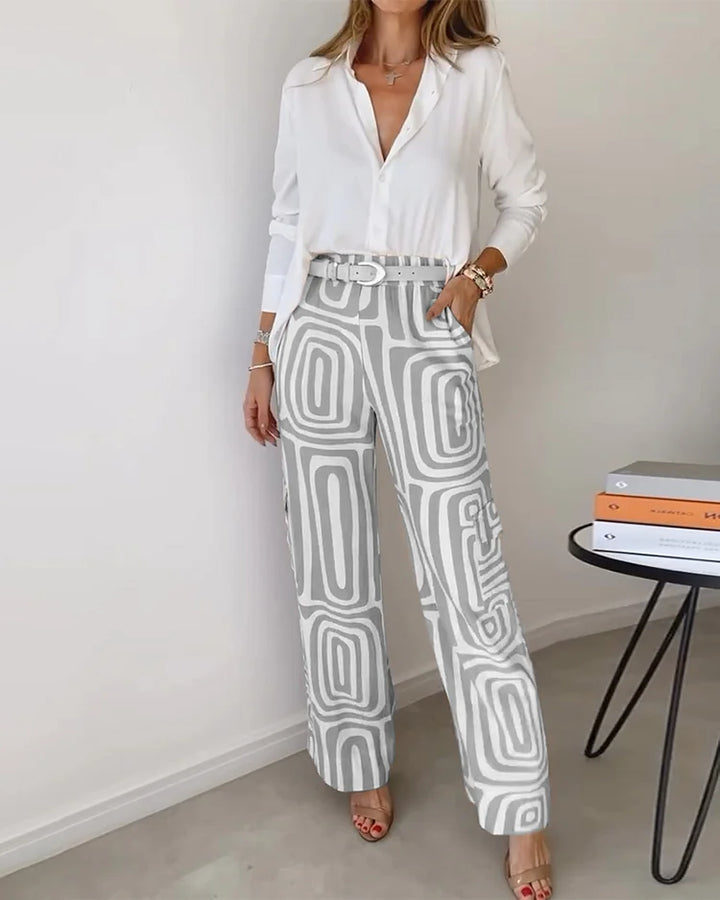 ELYRA™ | Retro-Chic Ensemble mit weiter Hose