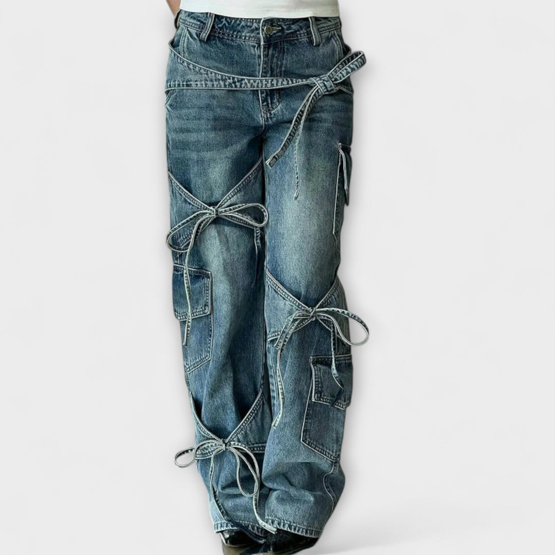 ELYRA™ | Utility denim jeans with knot detail