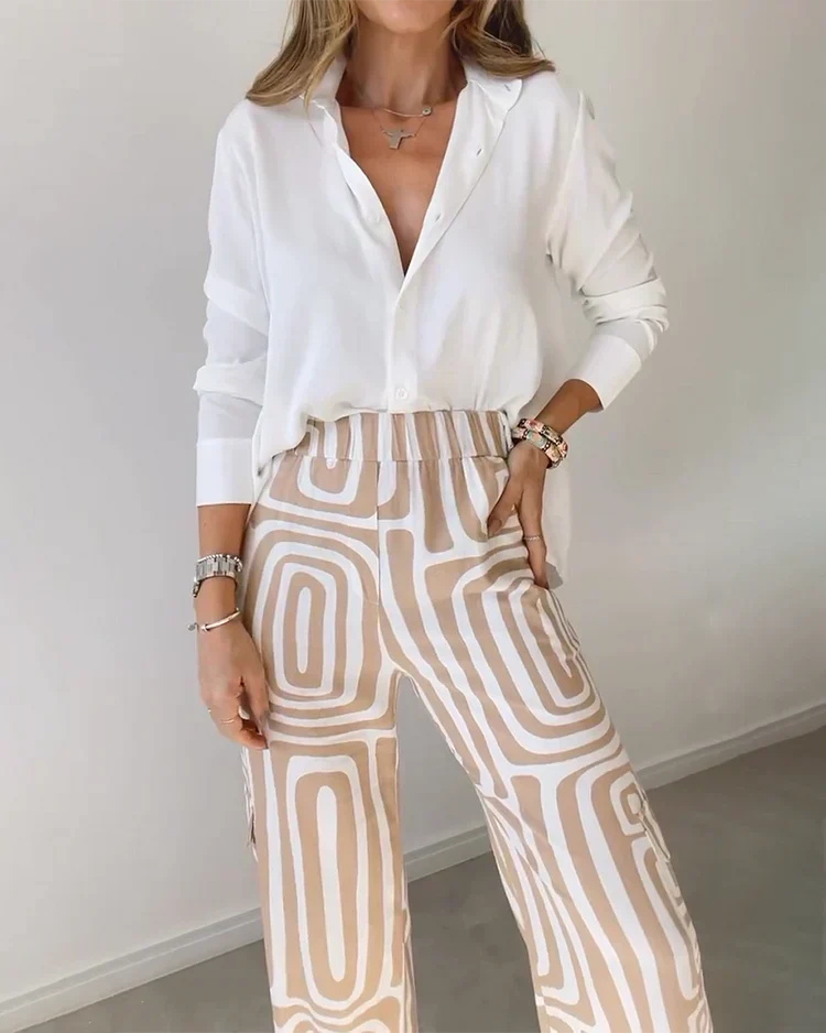 ELYRA™ | Retro-Chic Ensemble mit weiter Hose