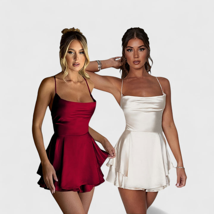 ELYRA™ | Elegantes, rückenfreies Kleid mit quadratischem Ausschnitt