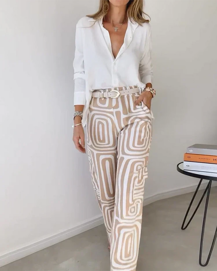 ELYRA™ | Retro-Chic Ensemble mit weiter Hose