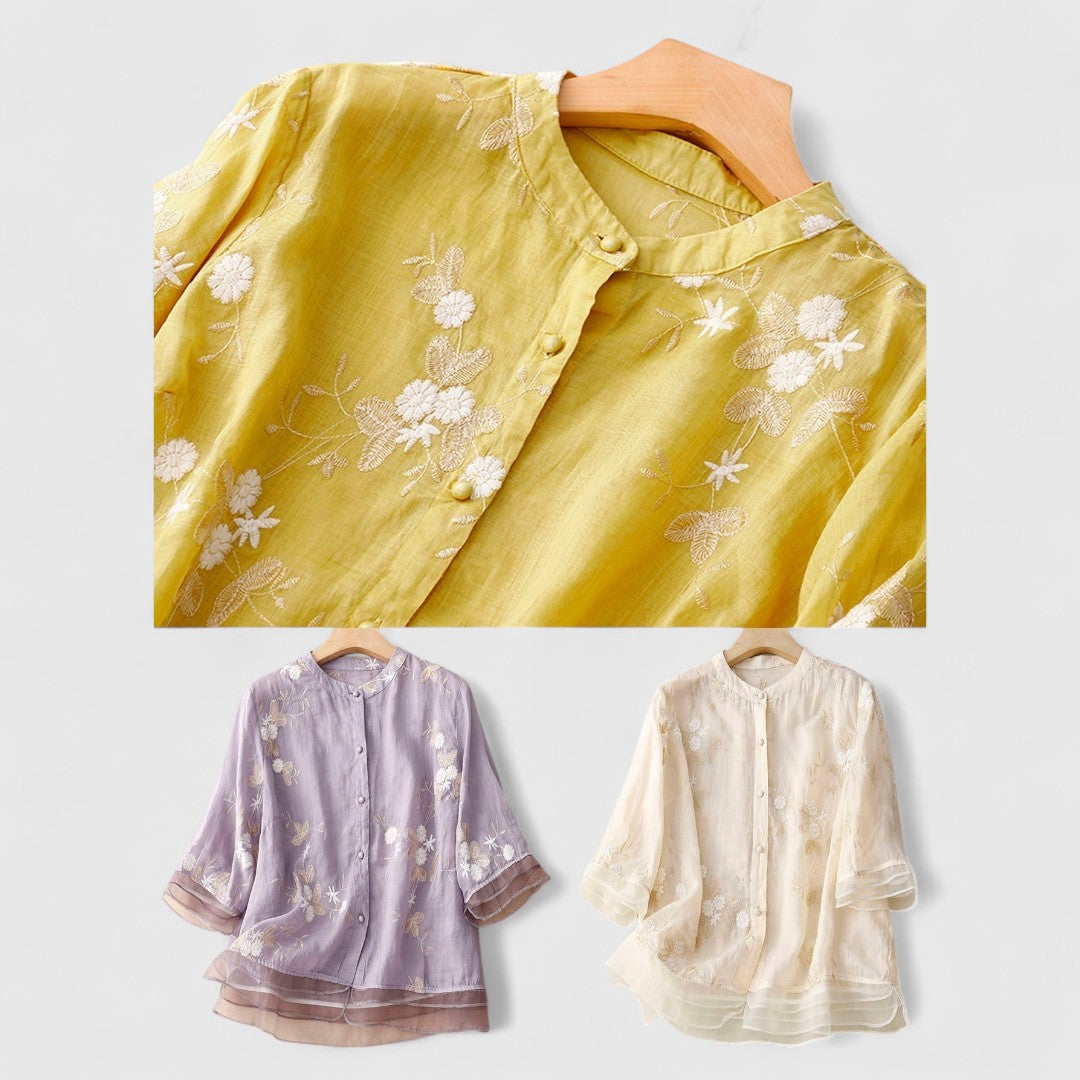 ELYRA™ | Floral Blouse in Premium Materials