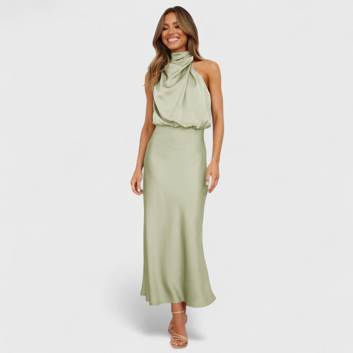 ELYRA™ | Long Halter Neck Dress