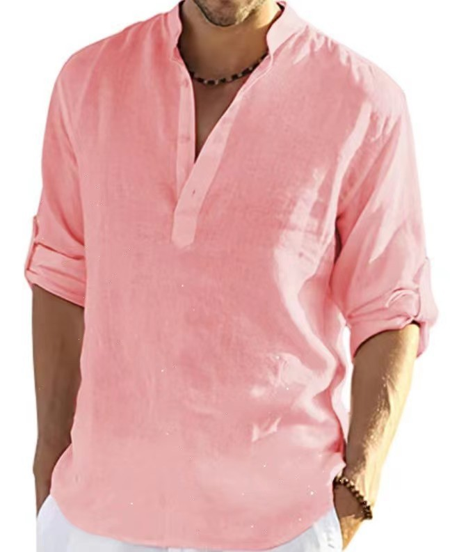 Herren Sommer Henley Shirt | Langarm