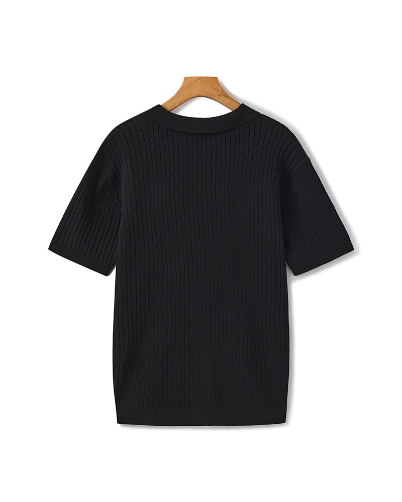 Herren Ripp-Polo-Shirt | Kurzarm