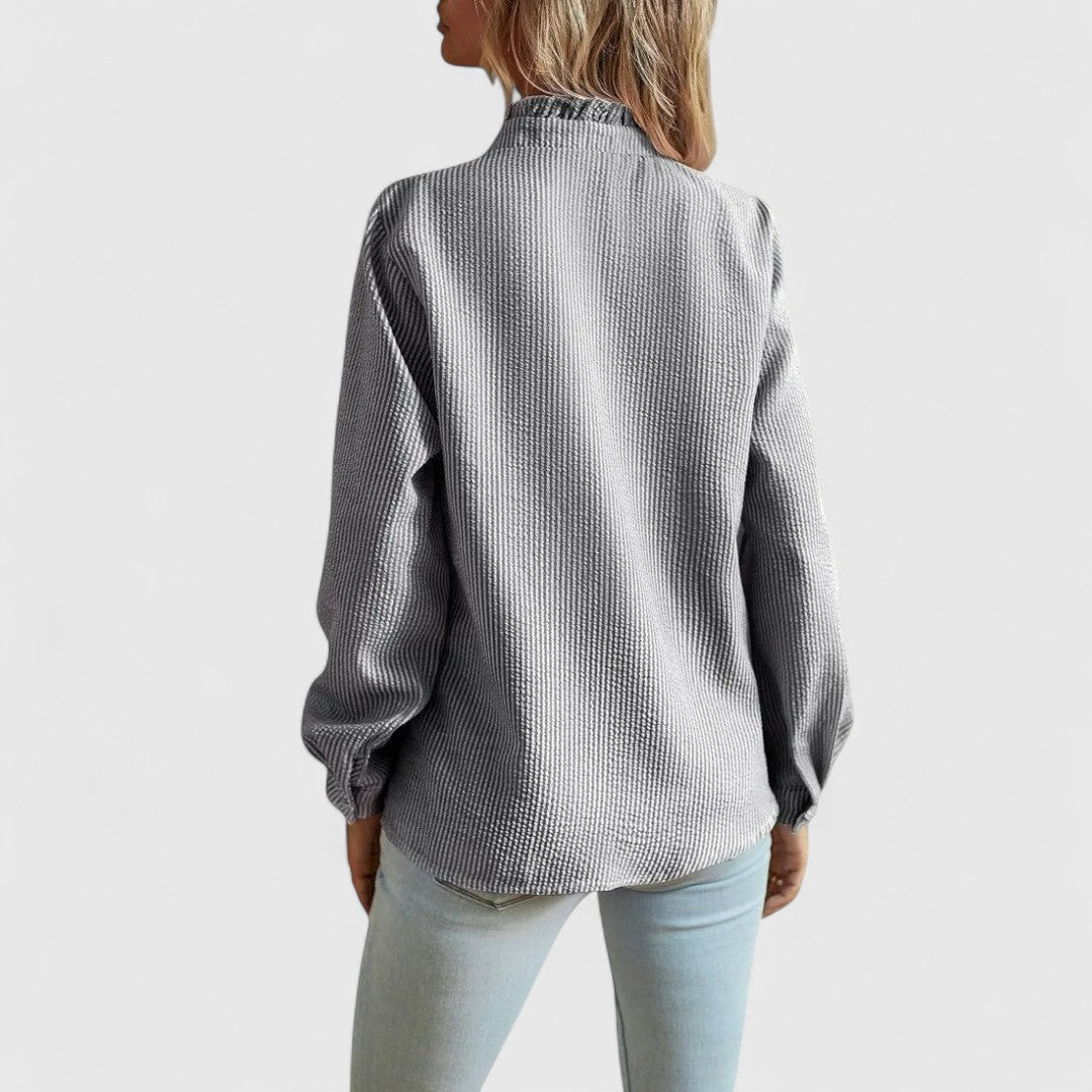 ELYRA™ | Long Sleeve Lightweight Cotton Blouse