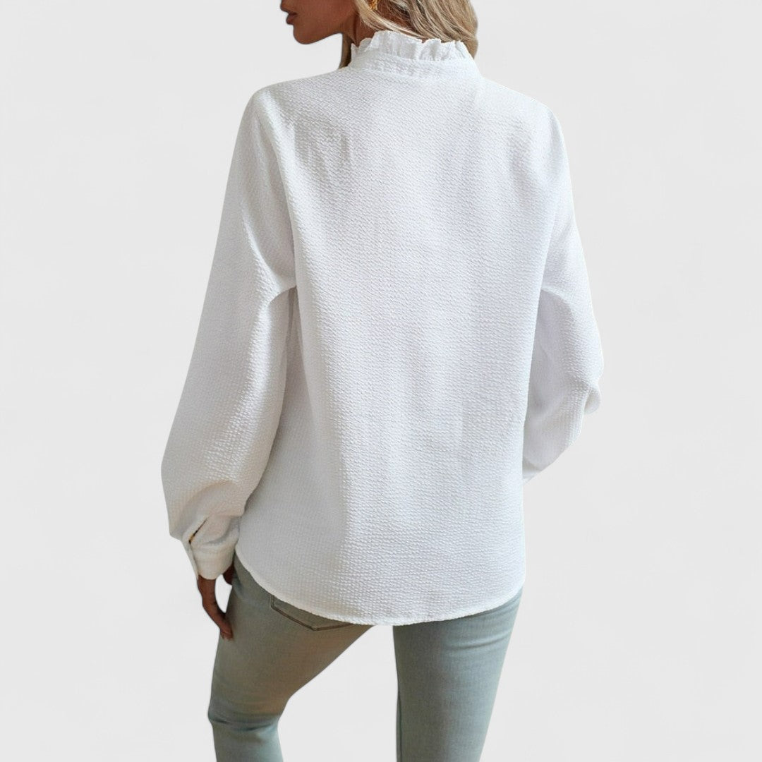 ELYRA™ | Long Sleeve Lightweight Cotton Blouse