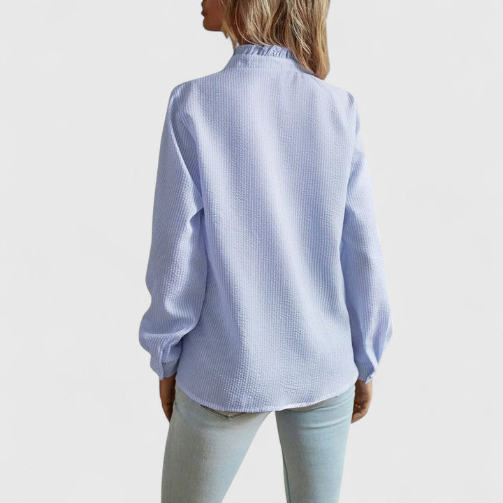 ELYRA™ | Long Sleeve Lightweight Cotton Blouse