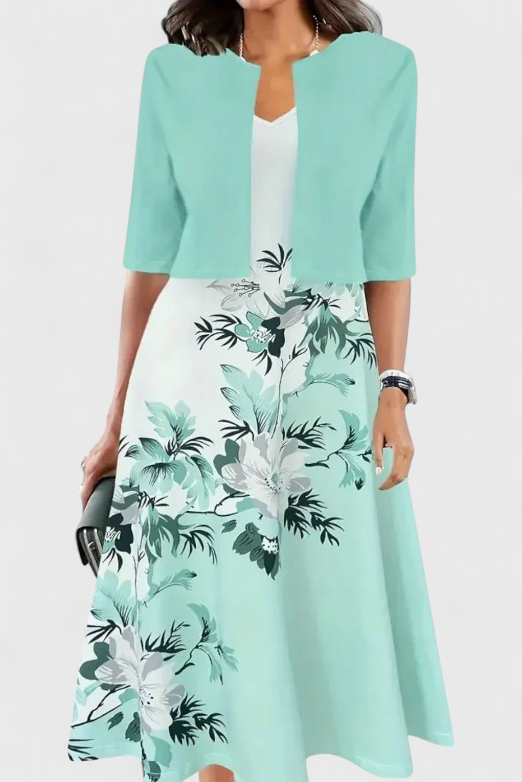ELYRA™ | Gestreiftes Midi-Blazerkleid