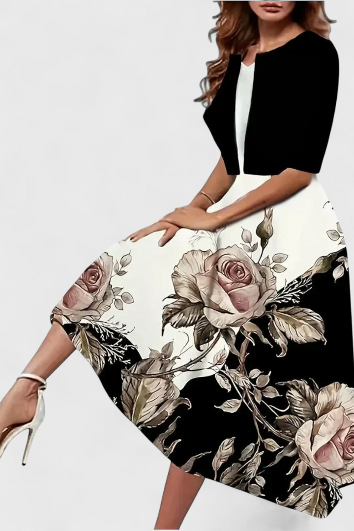 ELYRA™ | Gestreiftes Midi-Blazerkleid