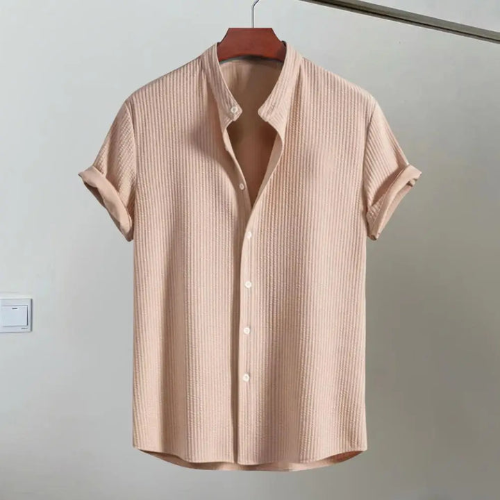 Herren Kurzarm Casual Hemd | Texturiert