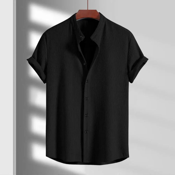 Herren Kurzarm Casual Hemd | Texturiert