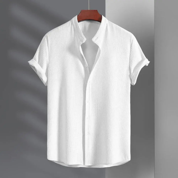 Herren Kurzarm Casual Hemd | Texturiert