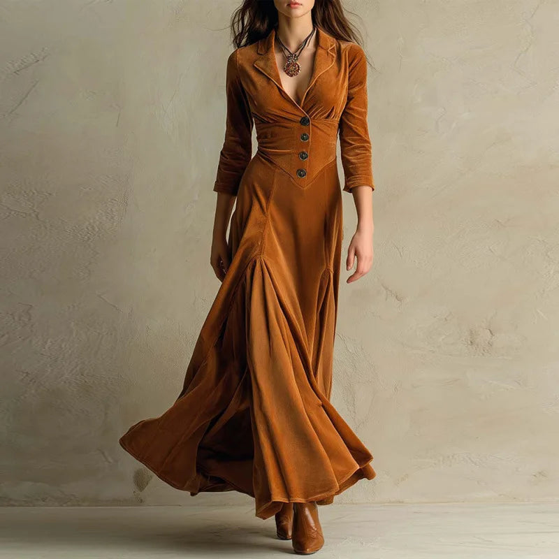 Anna | Langes Samtkleid