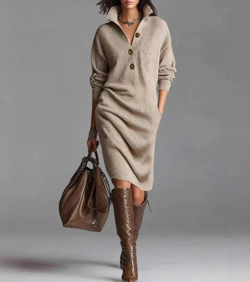 Toshiko | Elegant Knitted Long Sleeve Dress