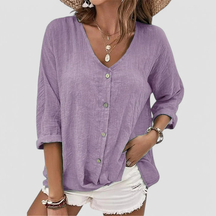 ELYRA™ | Handcrafted V-Neck Blouse