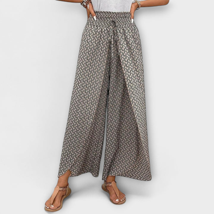 ELYRA™ | Schwarze Palazzo-Hose aus Leinen