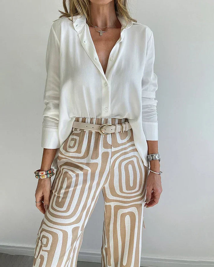 ELYRA™ | Retro-Chic Ensemble mit weiter Hose