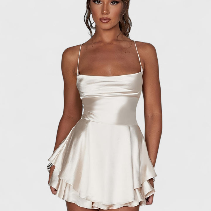 ELYRA™ | Elegantes, rückenfreies Kleid mit quadratischem Ausschnitt