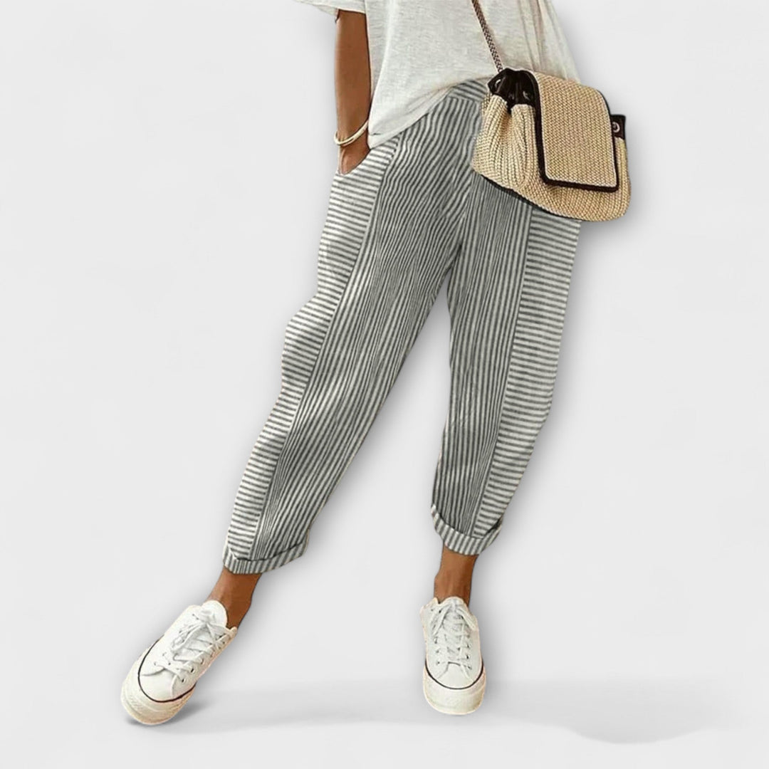 ELYRA™ | Striped Soft Fabric Trousers