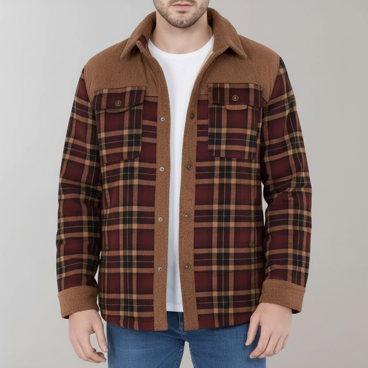 Herren Karo Hemdjacke | Langarm