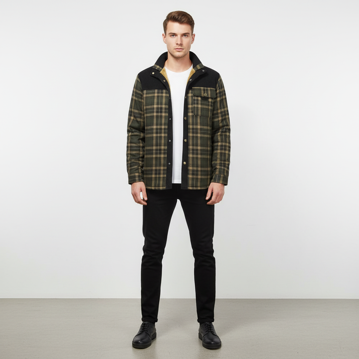 Herren Karo Hemdjacke | Langarm