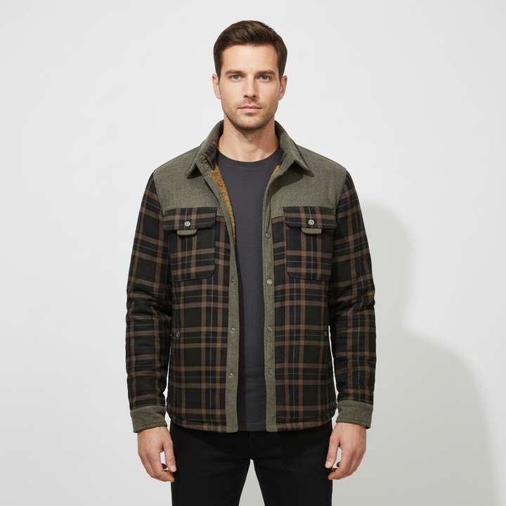 Herren Karo Hemdjacke | Langarm