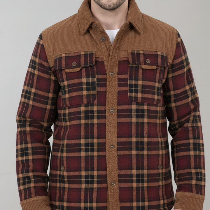 Herren Karo Hemdjacke | Langarm