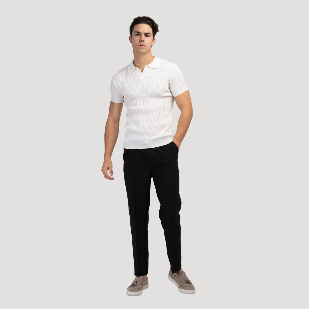 Herren Ripp-Polo-Shirt | Kurzarm
